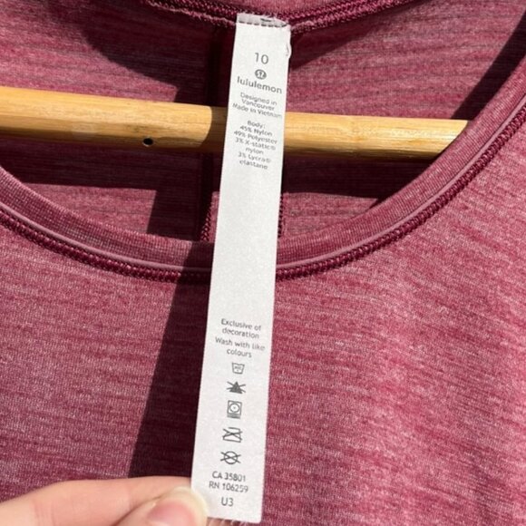 Lululemon Sweat Embrace Long Sleeve Heathered Misty Merlot Women's 10 - Picture 5 of 8